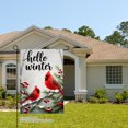 thumbnail image 2 of JOOCAR Hello Winter Cardinal Birds Snowy Branches Garden Flag for Winter Christmas Home Outdoor Garden Yard Door Decor 12x18 inch, 2 of 5