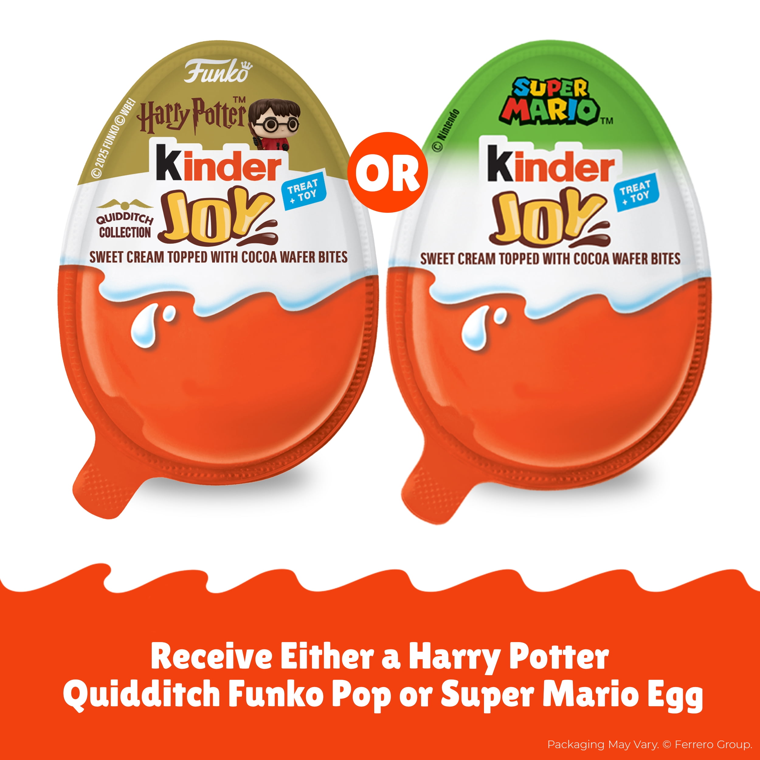 Kinder Joy Egg, Sweet Cream with Crispy Wafer Bites Treat and Surprise Super Mario Toy Inside, 0.7 oz