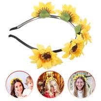 TABLZONE Yellow Sunflower Headband Elegant Cloth Floral Headdress for Fairy Party Decorations and Photo Shoot Accessories