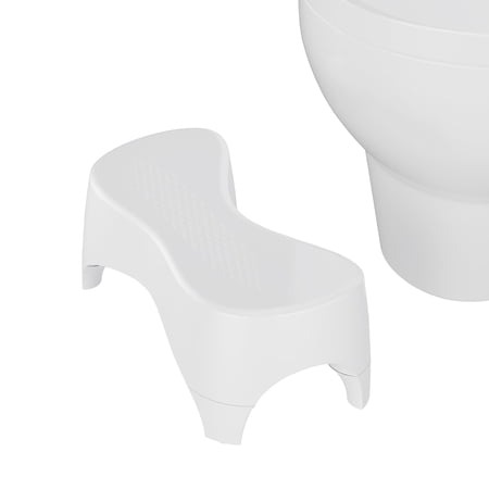 Juiluna Toilet Stool, Toilet Step Stool, Potty Stool for Adults and Kids, Poop Stool for Bathroom, Non-Slip Simple Design White