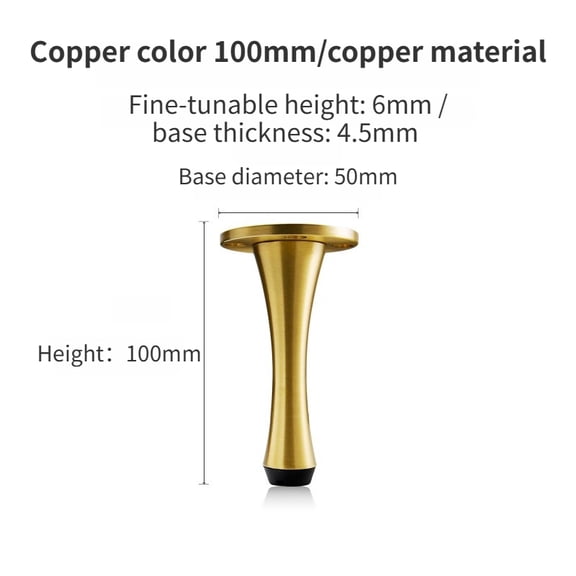 1pcs Adjustable Coffee Table Sofa Cabinet Furniture Metal Support Legs Solid Brass Height Increasing Bathroom Cabinet Legs