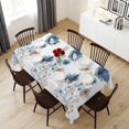 thumbnail image 6 of Navy Blue Floral Table Cloth Waterproof Tablecloths, Watercolor Flowers Farmhouse Tablecloth Dining Table Cover for Kitchen Party Tabletop Outdoor, Rectangle Tablecloth 54x108 Inch, 6 of 9