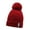 Burgundy + Chenille, variant on Womens Winter Knitted Beanie Hat Warm Fleece Lined with Pompom Cap Thick Slouchy Snow Knit Skull Ski Cap