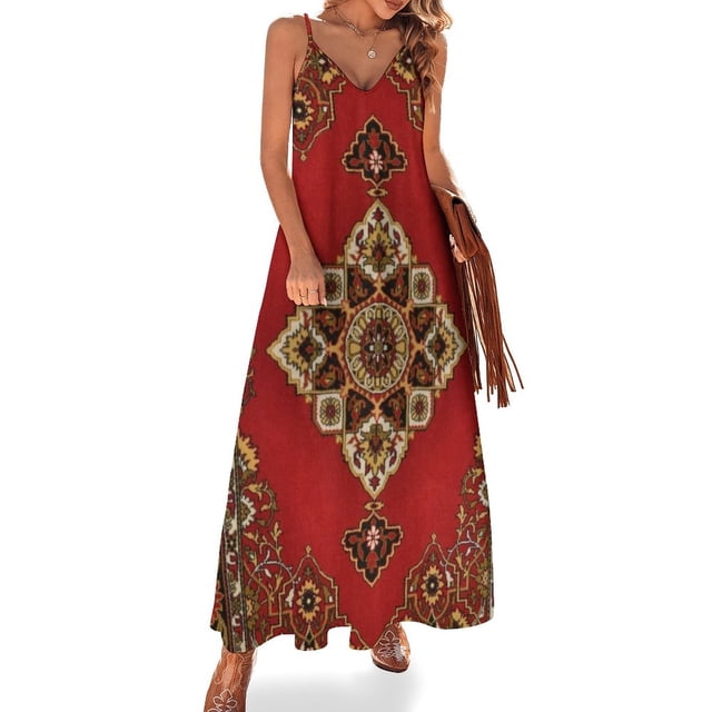 Vestido sin mangas con alfombra tradicional persa Vestido de playa para mujer