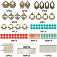 thumbnail image 2 of 1 Box DIY Make 10 Pairs Bohemian Chandelier Earrings Making Kit Including Chandelier Links Turquoise Beads Earring Findings for Women Beginners DIY Earring Jewelry Making Crafts, 2 of 9