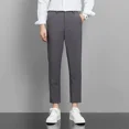 thumbnail image 3 of Pantalones azules para hombre, trajes de sastrería social de negocios para hombre, pantalones rectos, ropa de trabajo, estilo vintage, verano 2024, alta calidad, elegante, 3 of 5