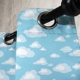 thumbnail image 3 of Ambesonne Blue White Grommet Curtain, Cartoon Sky Clouds, 50" x 84", Pale Blue Pale Blue, 3 of 6