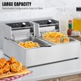 thumbnail image 2 of M optimized Commercial Electric Deep Fryer With Dual Tank, Professional Electric Countertop Deep Fryer Stainless Steel 3600W for Restaurant, 2 of 6