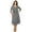 Heather grey, variant on Women's Plus Size Wrap Dress 3/4 Sleeve V Neck Waist Tie