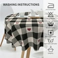 thumbnail image 5 of Checkered Valentines Tablecloth Round 60 Inch,Black Plaid Table Cloth,Stain Resistance Polyester Red Heart Valentine''s Day Table Covers for Kitchen Dining,Small Tablecloth for Parties Picnic, 5 of 6