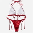 thumbnail image 4 of Glisme Swimsuits For Women New Split Bikini Two Piece Swimsuit Looks Thin Red Bathing Suits For Swimming Pool, 4 of 7
