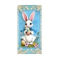thumbnail image 3 of KOYPTL Easter Door Cover for Front Door, Cute Easter Bunny Egg Wreath Pattern for Front Door, Welcome Door Porch Sign Banner for Spring Holiday Party Easter Decorations Indoor, 35.4x70.8 inch, G, 3 of 8