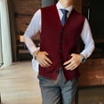 thumbnail image 4 of Men's sweater vest V-neck sleeveless knitted cardigan, 4 of 4