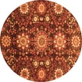 thumbnail image 1 of Ahgly Company Indoor Round Oriental Orange Modern Area Rugs, 3' Round, 1 of 4