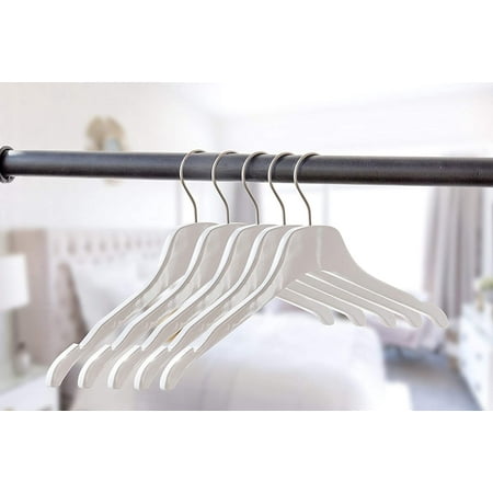 NAHANCO 9101750HU Acrylic Premium Shirt Hanger, 17", White (Pack of 12)
