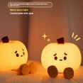 thumbnail image 2 of HaoXun Portable Rechargeable Pumpkin Night Light - Warm White LED Bedside Table Lamp with Soft Glow for Bedroom Decor, Holiday Gift Ideas (Battery Included), 2 of 9