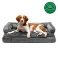 thumbnail image 6 of FurHaven Pet Products | Cooling Gel Memory Foam Orthopedic Plush & Velvet Comfy Couch Sofa-Style Pet Bed for Dogs & Cats, Dark Gray, Medium, 6 of 13