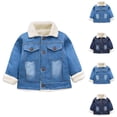 thumbnail image 4 of CHEEREAM Winter Infant Baby Boys Girls Denim Thick Outerwear Jackets Cute Fleece Lined Warm Coats Clothes for 3M-2Y, 4 of 4