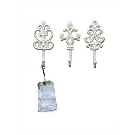 Cottage Hook - Shabby Cottage Chic Cast Iron Wall Hooks (set of 3)