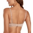 thumbnail image 2 of Exerin Women's Deep Plunge Bra Convertible Push Up Low Cut Seamless Wireless Bra(32C, Beige), 2 of 6