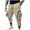 A01-Khaki, variant on USNSM Men's Cargo Pants Casual Outdoor Stretchy Multi Pockets Cropped Pants Drawstring Elastic Waist Tapered Trousers Gray M