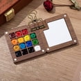 thumbnail image 2 of Kit Acuarela Portatil, Mini Set de Acuarelas para Viaje, con Paleta de Madera, Cuaderno, 12/24 Colores​​, Travel Watercolor Set, Regalos, 2 of 3