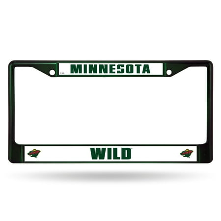 - Minnesota Wild NHL Licensed Green Painted Chrome Metal License Plate Frame