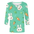 thumbnail image 3 of Easter Shirts For Women Funny Egg Graphic Tees 3/4 Length Sleeve Tops Shirt for Women Fashion Women S Shirts Casual Athletic Women Women T Shirt Long Sleeve Women Undershirt Womens Long Top Womens, 3 of 4