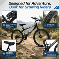 thumbnail image 5 of FUPOJH 24" Mountain Bikes for Boy,Girl,7 Speed, V Brakes, off Road Tires,Black, 5 of 9