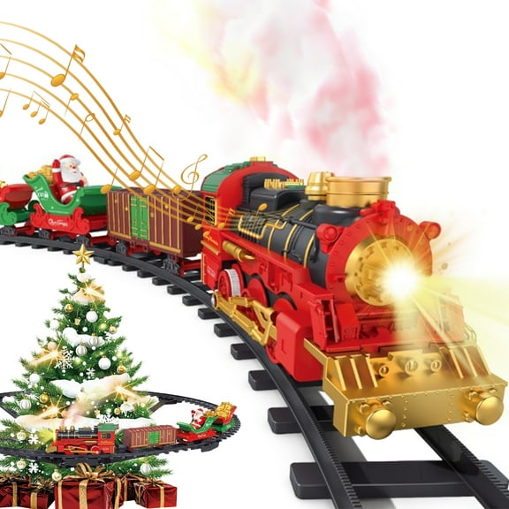 Hanging Christmas Train Set Christmas Train Toy with Smoke &Light & Sound, Train Toy Around Under The Christmas Tree,Christmas Decoration Indoor for Families