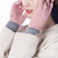 thumbnail image 3 of harmtty Contrasting Color Gloves Winter Gloves Knitted Thick Warm Color Matching Touch Screen Anti-slip Elastic Soft Plush 1 Pair Unisex Pink, 3 of 8