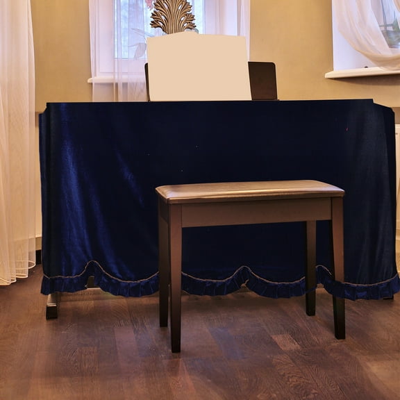 ELAYARD Pleuche Piano Dust Cover Dark Blue Upright Pianos Soft Protection