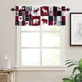 thumbnail image 4 of Bear Deer Buffalo Plaid Valance, Vintage Buffalo Plaid Patchwork Deer Bear Paw Mountain Pine Tree Cottage Style Window Curtain Valance for Bedroom Kitchen Living Room, One Panel 54x18in, 4 of 6