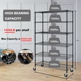 thumbnail image 2 of CL.HPAHKL 6-Tier Adjustable Storage Shelves 48"L×18"W×78"H, NSF Certified Wire Shelving Unit with Wheels, Heavy Duty Metal Shelf for Pantry, Kitchen, Basement, Garage, 6000lbs Capacity, Black, 2 of 7