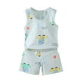 thumbnail image 3 of Summer Holiday QTOCIO Summer Boys Girls 2 Piece Outfits,Toddler Casual Clothing Set,,Children's Summer Printing ComfortableShort Round-Neck Tank Sets For Kids,Multicolor,8-9Years, 3 of 4
