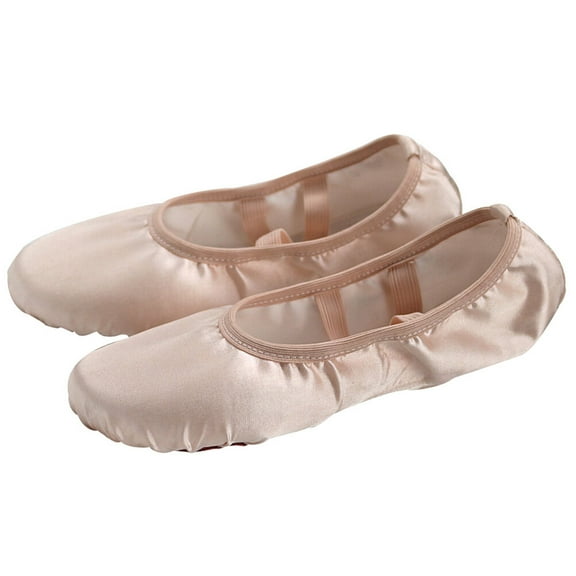 Luxshiny Beige Ballet Shoe with Stretch Belt Lightweight Ballet Flats for Gymnastics Yoga