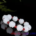 thumbnail image 5 of K-KED White Jade Lotus Bracelet Gift Bead Amulet Natural Accessories Carved Jewelry, 5 of 7