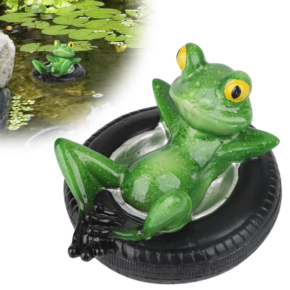 Lingsida Frog Pond Ornaments, Garden Frog Pond Statue Decoration, Water Pool Decor Garden Floating Statue for Home Pond Decoration