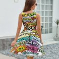 thumbnail image 6 of Comics Pop Art Dress Summer Street Style Dresses Female Sleeveless Printed Sundress, 6 of 7