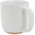 thumbnail image 3 of Elanze Designs Ribbed Solid White 13 ounce Ceramic Coffee Mugs Pack of 4, 3 of 6