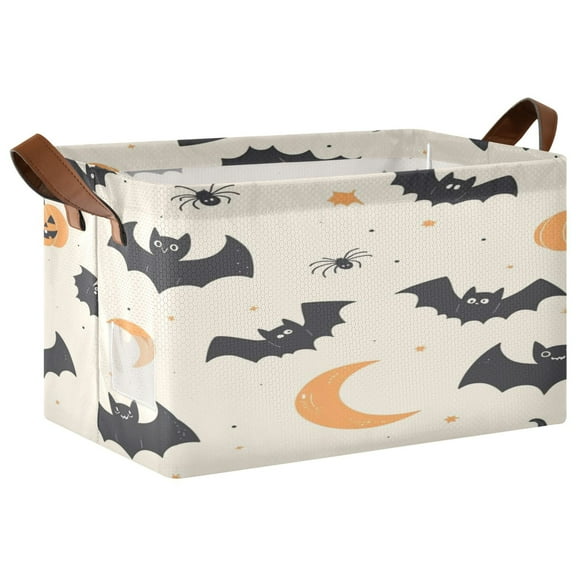 1PCS Foldable Storage Basket with Metal Frame Collapsible Organizer Bin Open Basket Bins for Laundry, Toys, Clothes Halloween-themed Cute Animal