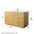 thumbnail image 4 of Elan TK 60" Light Oak Single Vanity & White Carrara Marble Top & Nickel Trim, 4 of 5