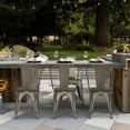 thumbnail image 6 of Alden Design Metal Dining Chairs with Wooden Seat, Set of 4, Gun Metal Gray, 6 of 7