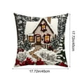 thumbnail image 3 of FastXmas 17.7x7.7" Christmas Style Pillow Covers Decoration,Santa Cottage Printing Pattern Pillow Case Ornament,Throw Pillow Cover for Sofa Couch, Indoor Outdoor Winter Xmas Holiday Party, 3 of 6