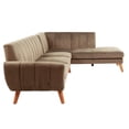 thumbnail image 5 of Poundex 2-Piece Velvet Sectional Sofa with Curved Armrest in Light Brown, 5 of 9