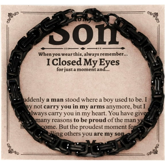Son Bracelet from Mom to Sons I Closed My Eyes Mother to My Sons Birthday Jewelry I Love You Son Bracelet
