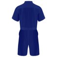 thumbnail image 4 of Sxiwei Men's Short Sleeve One Piece Turn-down Collar Zip-Front Overall with Pocket Jumpsuit Royal Blue M, 4 of 6