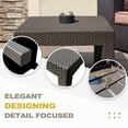 thumbnail image 4 of DIMAR GARDEN Outdoor Patio Coffee Table Resin Wicker Side Table Balcony Square End Table, Mocha(22.8x22.8x15.8 inch), 4 of 6