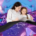 thumbnail image 4 of meiyoeat Purple Butterfly Rose Monogram A Full Size Comforter Sets,Neon Heart Initial Bedding Comforter Set For Girl,Black Reversible,3 Pieces,1 Comforter and 2 Pillowcases, 4 of 7