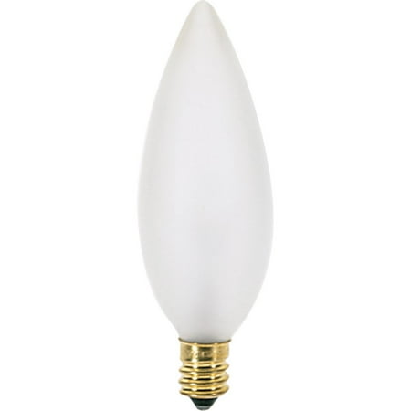 

2Pc Satco 25W Frosted Soft White Candelabra Ba9.5 Incandescent Torpedo Blunt Tip Light Bulb (2-Pack)